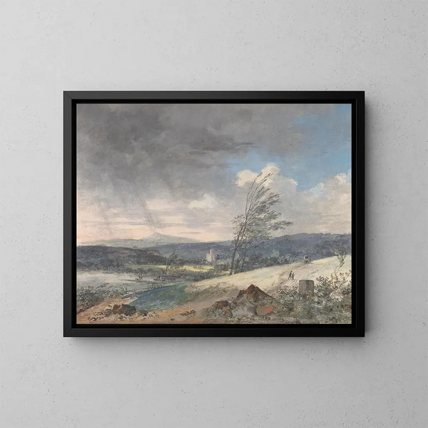 Landschaft, vom Wind verweht - Louis Gabriel Moreau — gerahmtes Bild an der Wand