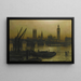 Westminster-Brücke mit den Parlamentszimmern - Louis Grimshaw — gerahmtes Bild an der Wand