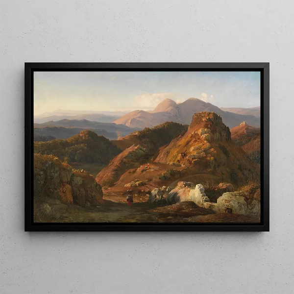 Abenddämmerung in den Albanischen Bergen - Louis Gurlitt — gerahmtes Bild an der Wand