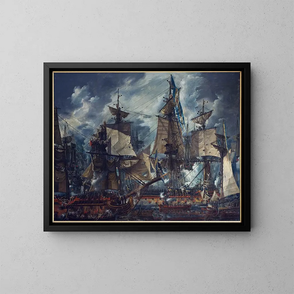 La Victoire d'Hogland - Louis Jean Desprez — gerahmtes Bild an der Wand