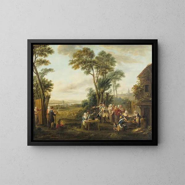 Der Abschied der Rekruten - Louis Joseph Watteau — gerahmtes Bild an der Wand