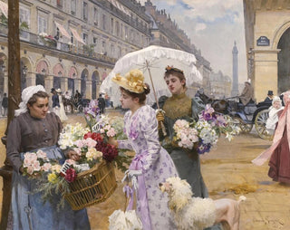 Louis Marie De Schryver - La marchande de fleurs  Rue de Rivoli.webp