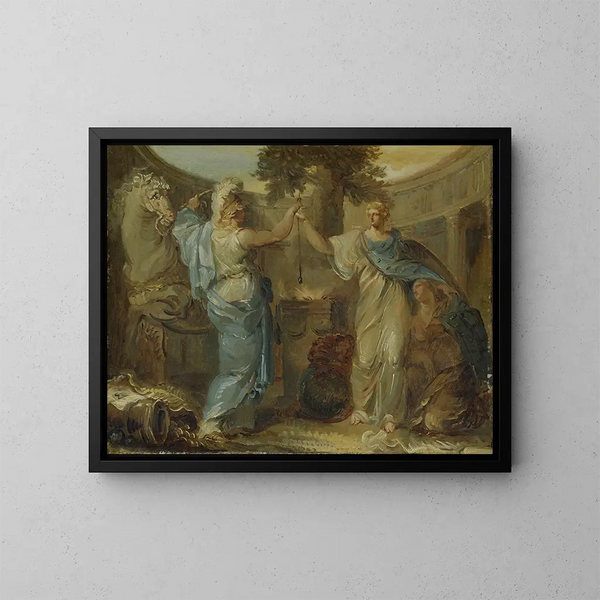 Allegorie Schweden, Finnland und Mars, den Kriegsgott - Louis Masreliez — gerahmtes Bild an der Wand