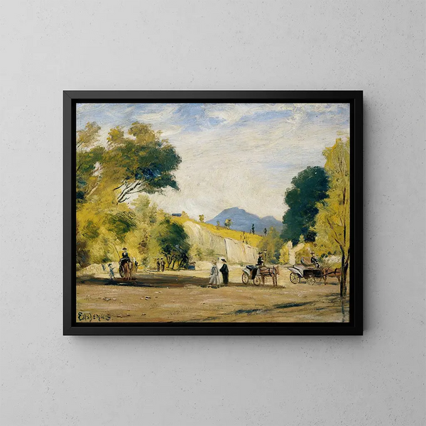 Taxis zu mieten - Louis Michel Eilshemius — gerahmtes Bild an der Wand