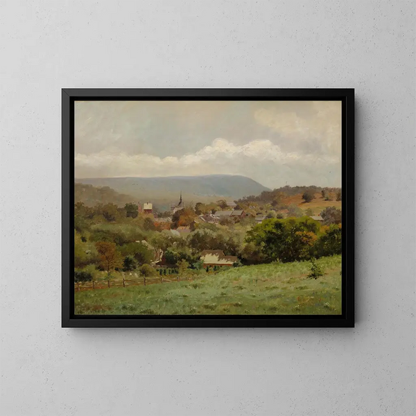 Dorf am Delaware Water Gap - Louis Michel Eilshemius — gerahmtes Bild an der Wand