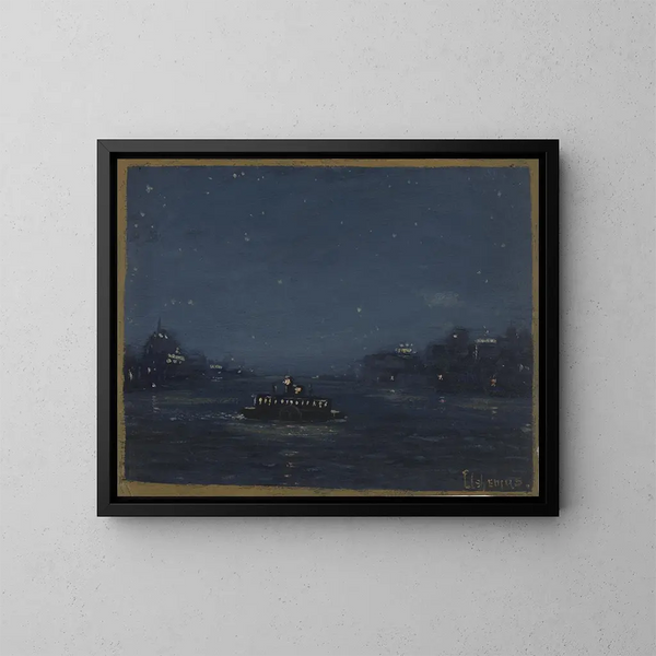 Fähre bei Nacht - Louis Michel Eilshemius — gerahmtes Bild an der Wand