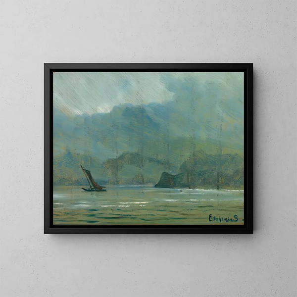 Helles Blau Landschaft - Louis Michel Eilshemius — gerahmtes Bild an der Wand