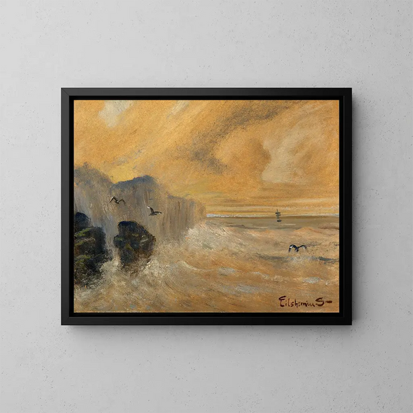 Küstenfelsen - Louis Michel Eilshemius — gerahmtes Bild an der Wand