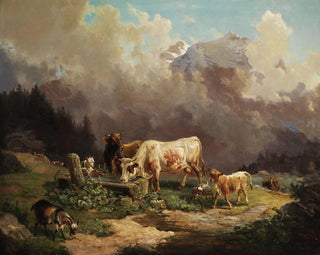 Louis Reinhardt - Vieh im Hochgebirge an der Trnke.webp