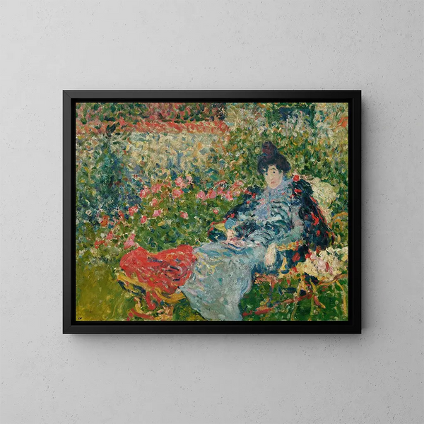 Gabrielle Valtat im Garten - Louis Valtat — gerahmtes Bild an der Wand