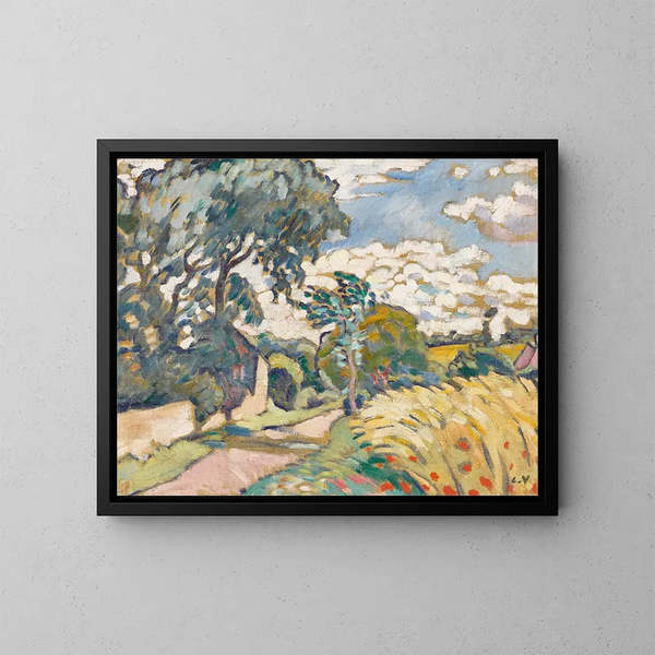 Die Haus am Straßenrand in der Normandie - Louis Valtat — gerahmtes Bild an der Wand