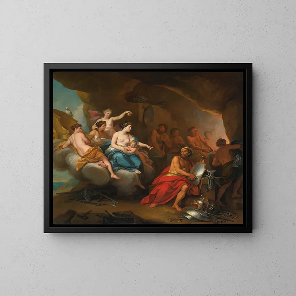 Venus in Vulcans Schmiede - Louis de Boullogne der Jüngere — gerahmtes Bild an der Wand