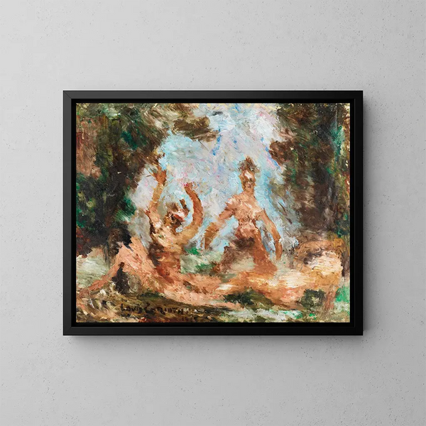 Baden im Freien - Lovis Corinth — gerahmtes Bild an der Wand