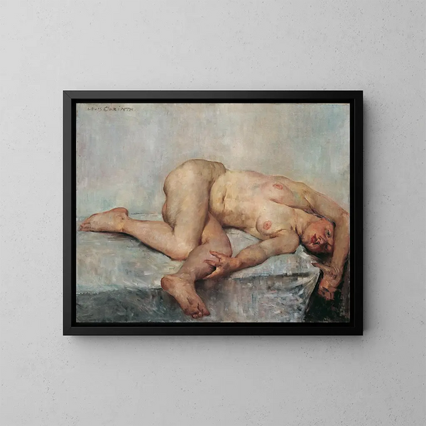 Akt weiblich liegend - Lovis Corinth — gerahmtes Bild an der Wand