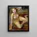 Nacktes Mädchen auf einem Teppich - Lovis Corinth — gerahmtes Bild an der Wand