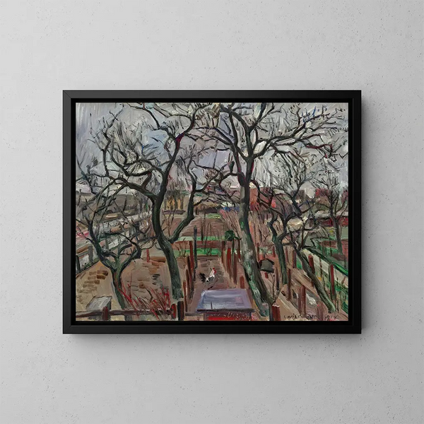Obstgarten im Winter - Lovis Corinth — gerahmtes Bild an der Wand