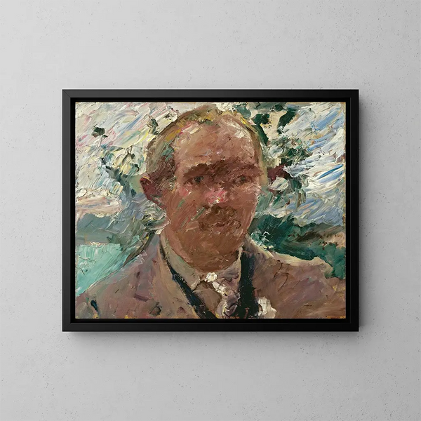 Selbstporträt am Walchensee - Lovis Corinth — gerahmtes Bild an der Wand