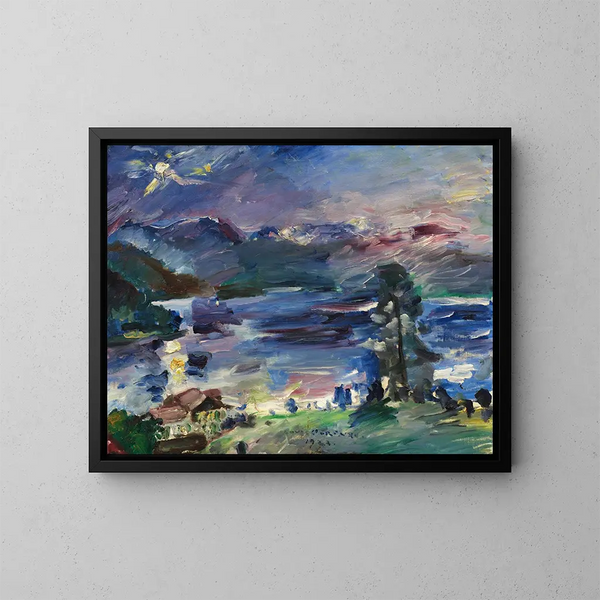 Walchensee-See bei Mondaufgang - Lovis Corinth — gerahmtes Bild an der Wand