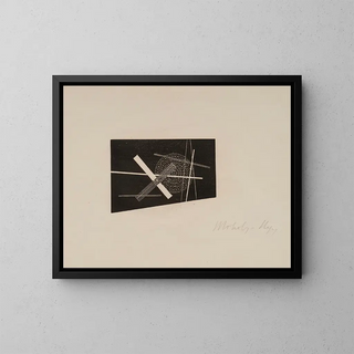 Komposition - László Moholy-Nagy — gerahmtes Bild an der Wand