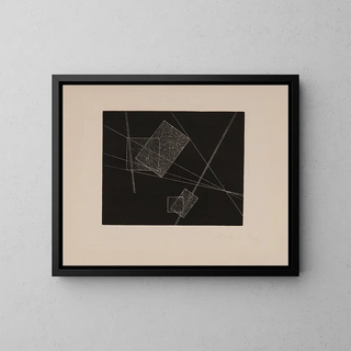 Pläne und Bänder - László Moholy-Nagy — gerahmtes Bild an der Wand