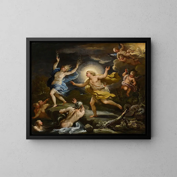 Apollon und Daphne - Luca Giordano — gerahmtes Bild an der Wand