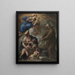 Die Jungfrau und das Kind, die dem heiligen Franziskus von Assisi erscheinen - Luca Giordano — gerahmtes Bild an der Wand