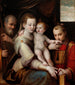 Die Heilige Familie und Heiliger Stephan - Luca Longhi — Ansicht des Kunstwerks