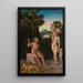 Ein Faun und seine Familie mit einem getöteten Löwen - Lucas Cranach der Ältere — gerahmtes Bild an der Wand