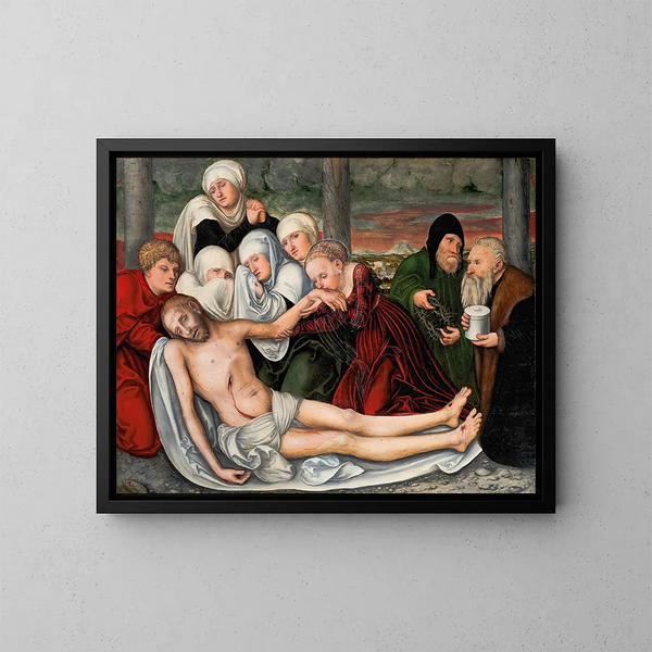 La Lamentation - Lucas Cranach der Ältere — gerahmtes Bild an der Wand