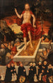 Eine Epitaph Das auferstandene Christus mit einer Spenderfamilie - Lucas Cranach der Jüngere — Ansicht des Kunstwerks