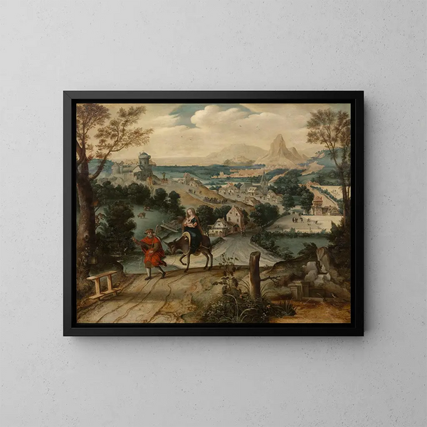 Die Flucht nach Ägypten - Lucas Gassel — gerahmtes Bild an der Wand