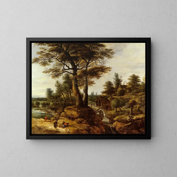 Wassermühle - Lucas van Uden — gerahmtes Bild an der Wand