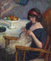 Mädchen, das näht - Lucien Abrams — Ansicht des Kunstwerks