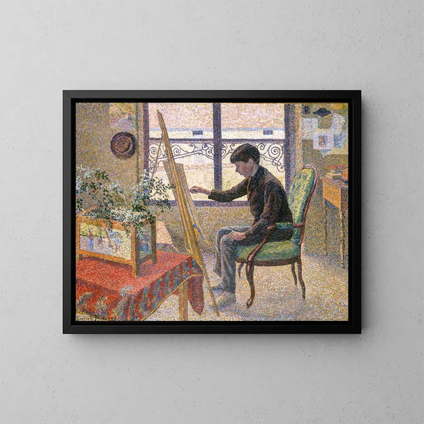 Innenraum des Ateliers - Lucien Pissarro — gerahmtes Bild an der Wand
