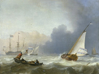 Ludolf Backhuysen - Rough Sea with a Dutch Yacht.webp