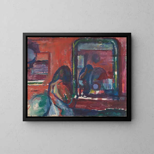 Vor dem Spiegel - Ludvig Karsten — gerahmtes Bild an der Wand