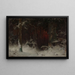 Landschaft mit Bäumen im Schnee - Ludvig Munthe — gerahmtes Bild an der Wand