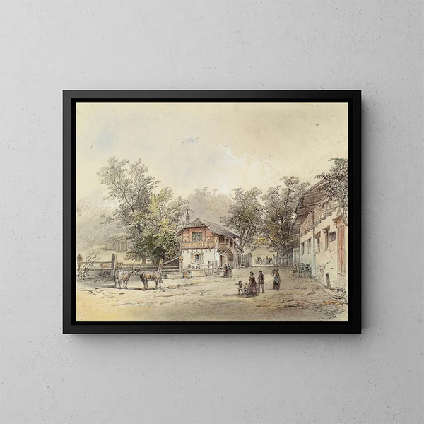 La Laiterie in Vorderbrühl bei Wien - Ludwig Czerny — gerahmtes Bild an der Wand