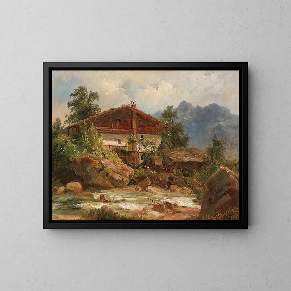 Landschaft in Tirol - Ludwig Halauska — gerahmtes Bild an der Wand
