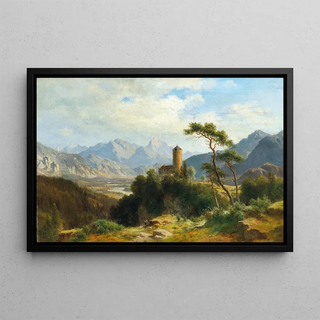 Ludwig Halauska - View of Castle Klamm in the Oberinntal with a view of the Sulstein.webp