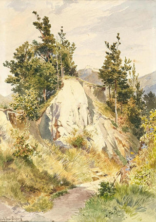 Ludwig Hans Fischer - A sunny path and a rock.webp