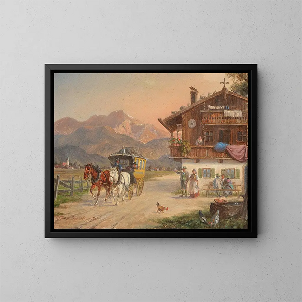 Diligence postale - Ludwig Müller-Cornelius — gerahmtes Bild an der Wand