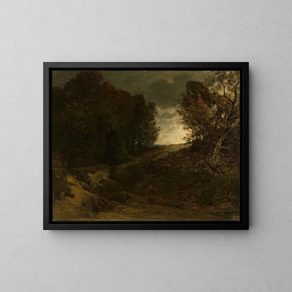 Landschaft mit Wald und Bach - Ludwig Willroider — gerahmtes Bild an der Wand