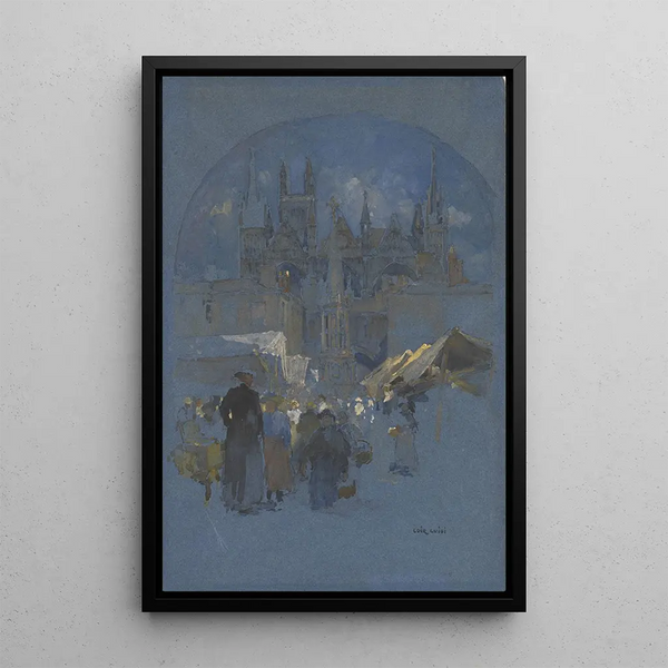 Luigi Loir - A Market Square before a Cathedral.webp