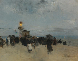 Luigi Loir - Figures Near A Lighthouse.webp
