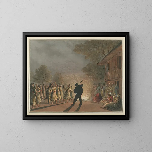 Danse des paysans bulgares - Luigi Mayer — gerahmtes Bild an der Wand