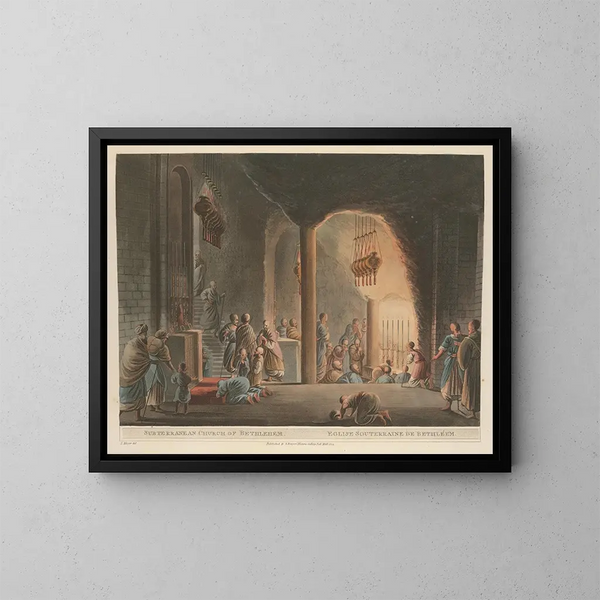 Unterirdische Kirche in Bethlehem - Luigi Mayer — gerahmtes Bild an der Wand