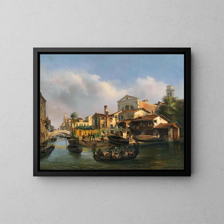 Squero de San Trovaso - Luigi Querena — gerahmtes Bild an der Wand