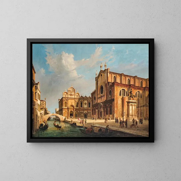 Venedig, Campo Santi Giovanni e Paolo - Luigi Querena — gerahmtes Bild an der Wand