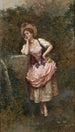 Elegantes Gemälde in rosa Kleid - Luis de Madrazo y Kuntz — Ansicht des Kunstwerks